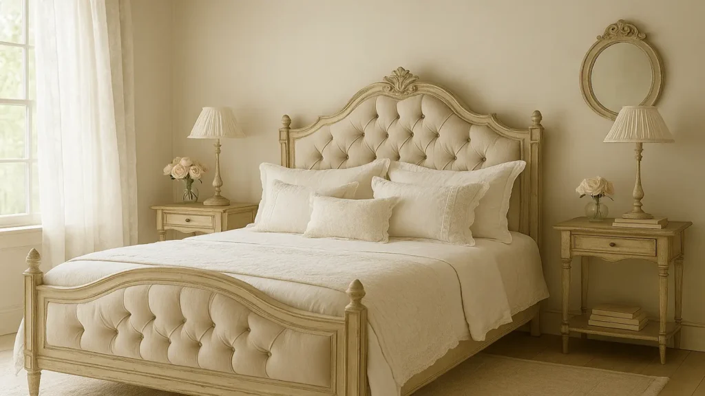 La chambre et les espaces intimes shabby