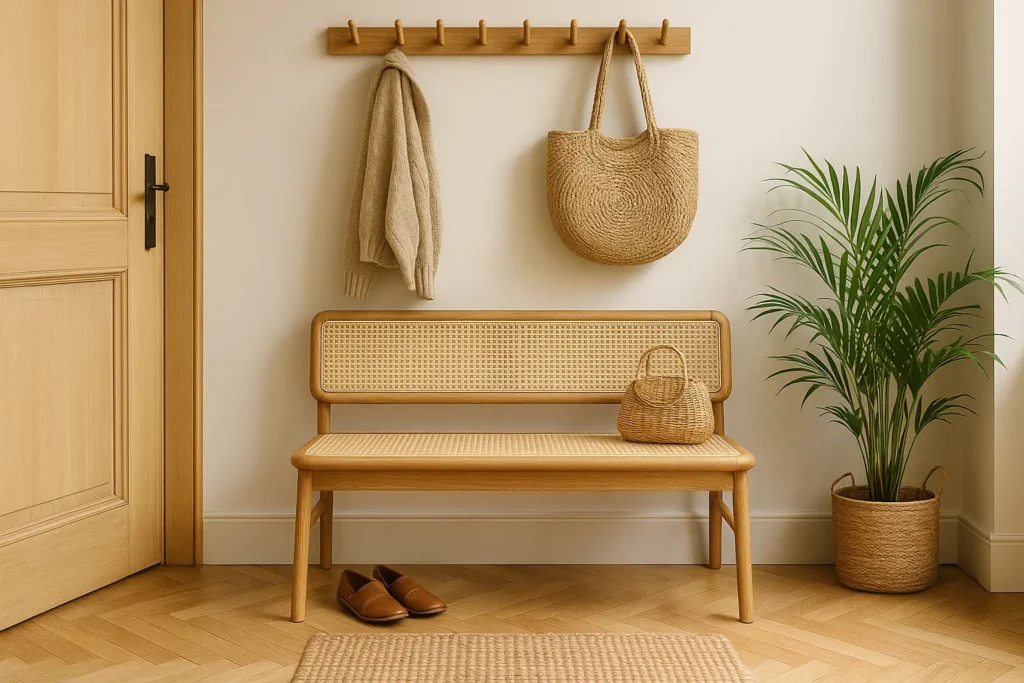 Le banc en rotin