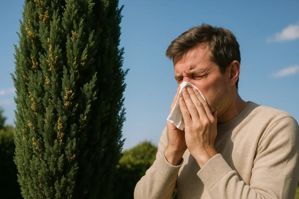 Inconvénient du cypres : Les allergies au pollen