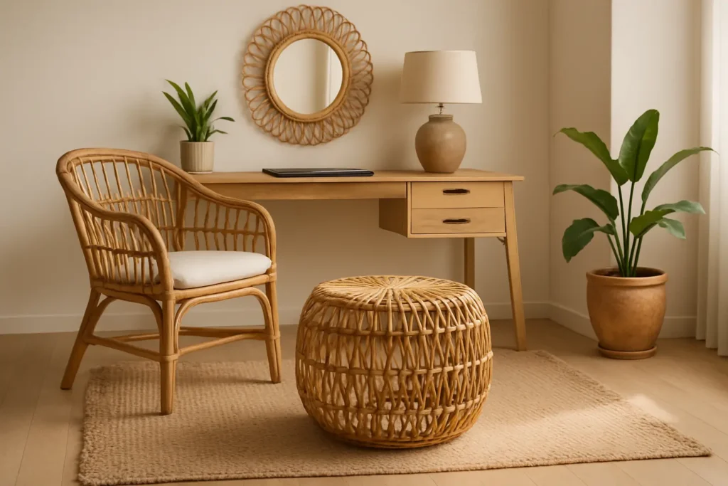Pouf en rotin : touche déco et fonctionnelle