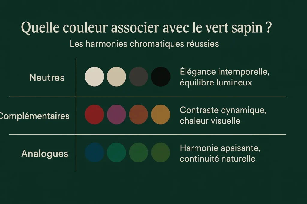 Quelle couleur associer avec le vert sapin ?