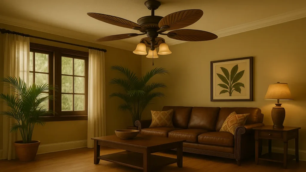 Ventilateur colonial à pales en forme de feuilles
