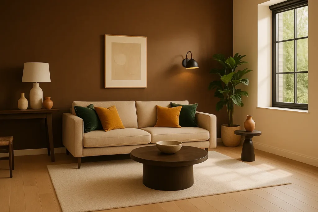 couleur tendance 2025 salon - Le brun Mocha Mousse