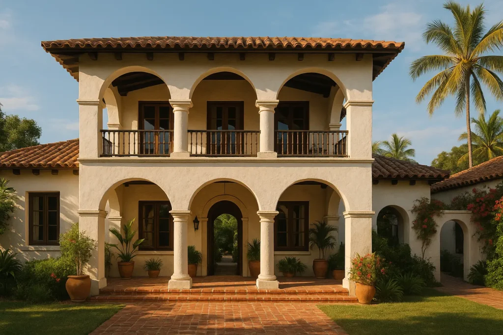 Architecture de la maison style colonial espagnol
