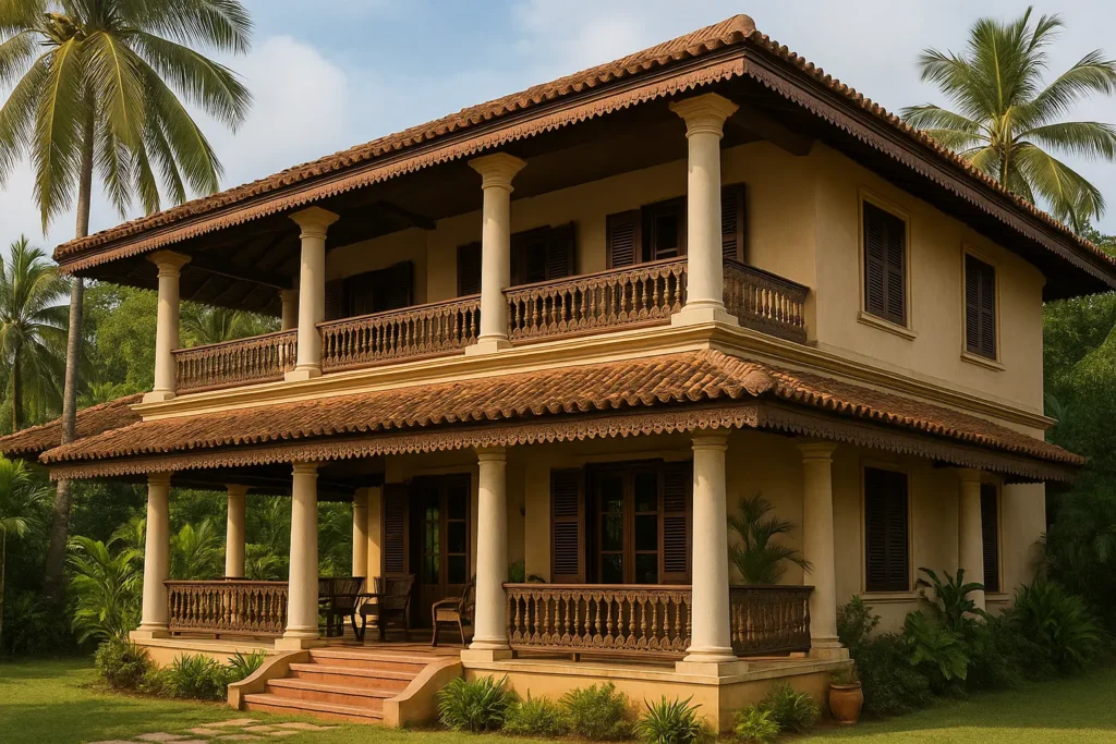 Éléments extérieurs emblématiques d'une maison style colonial