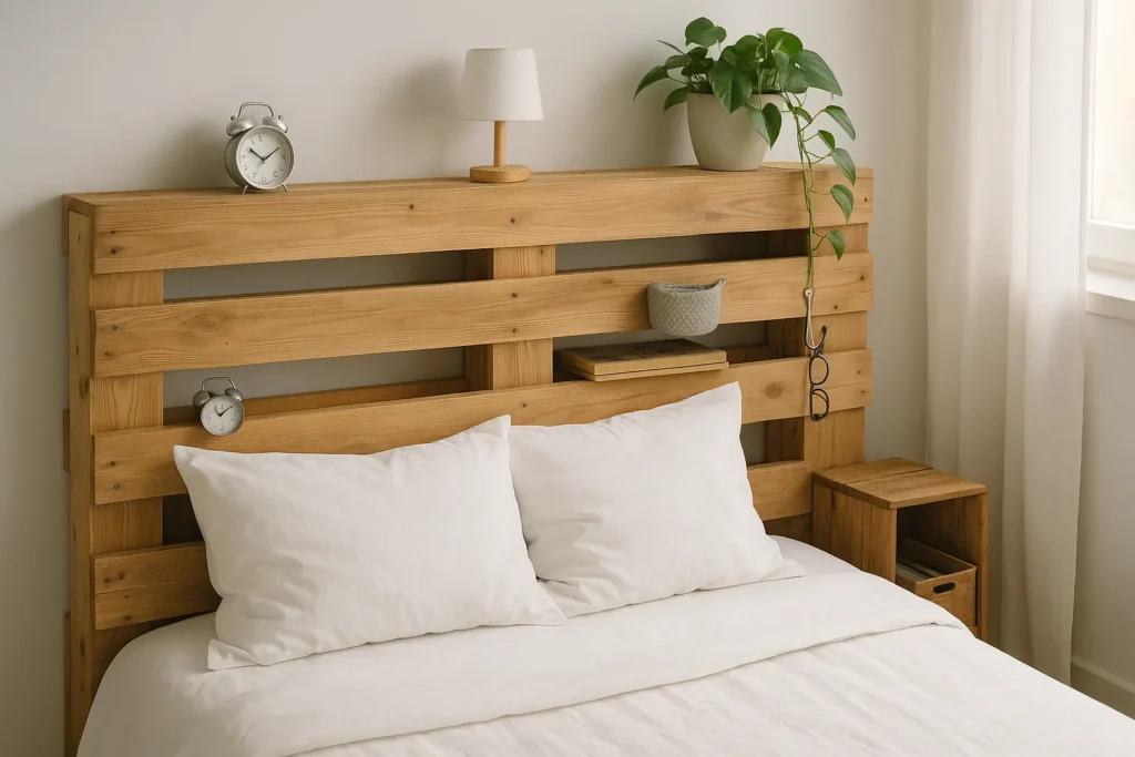Intégration de fonctionnalités pratiques dans votre tête de lit en palette de bois