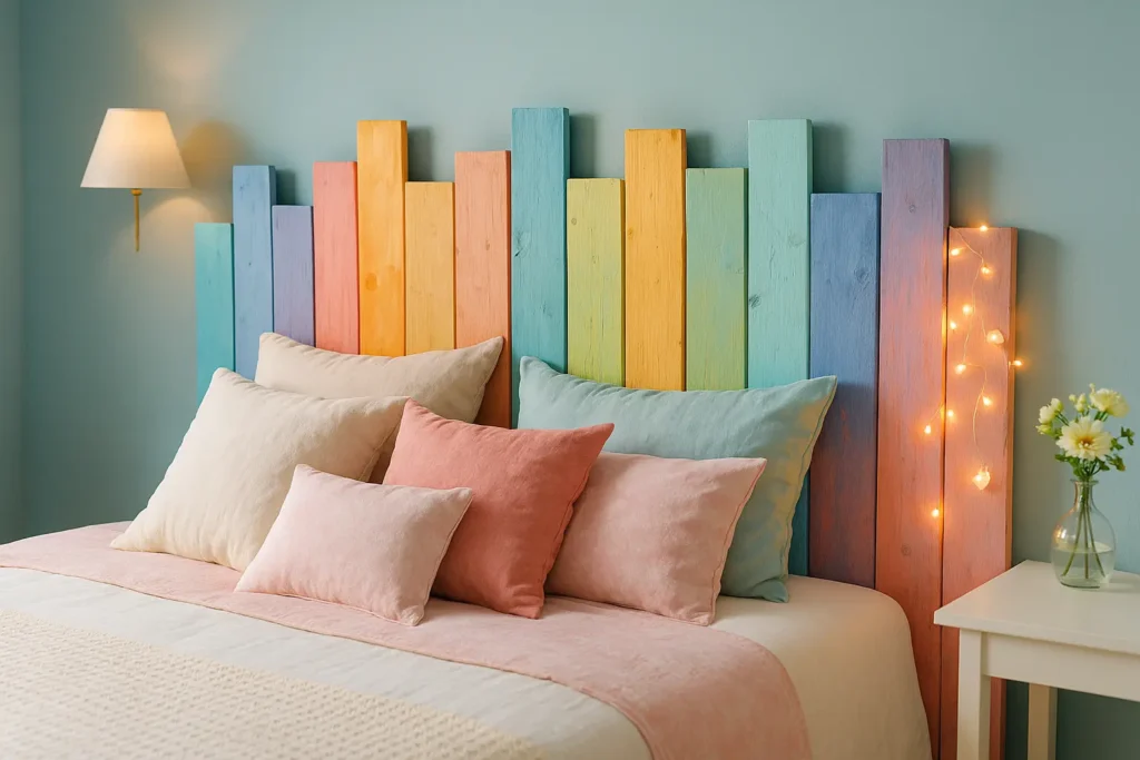 Jeux de couleurs et techniques de peinture pour customiser votre tête de lit