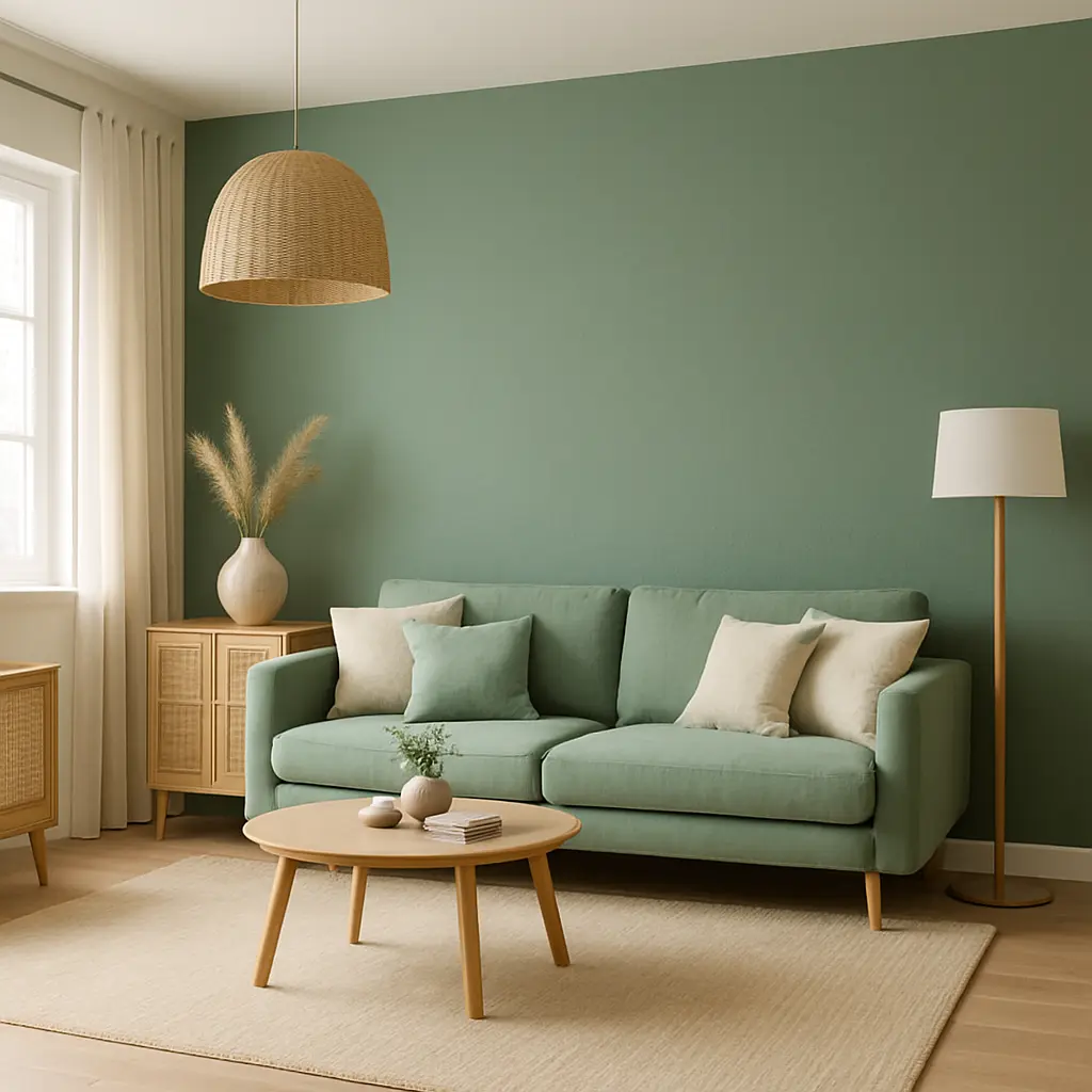La couleur vert sauge dans votre salon