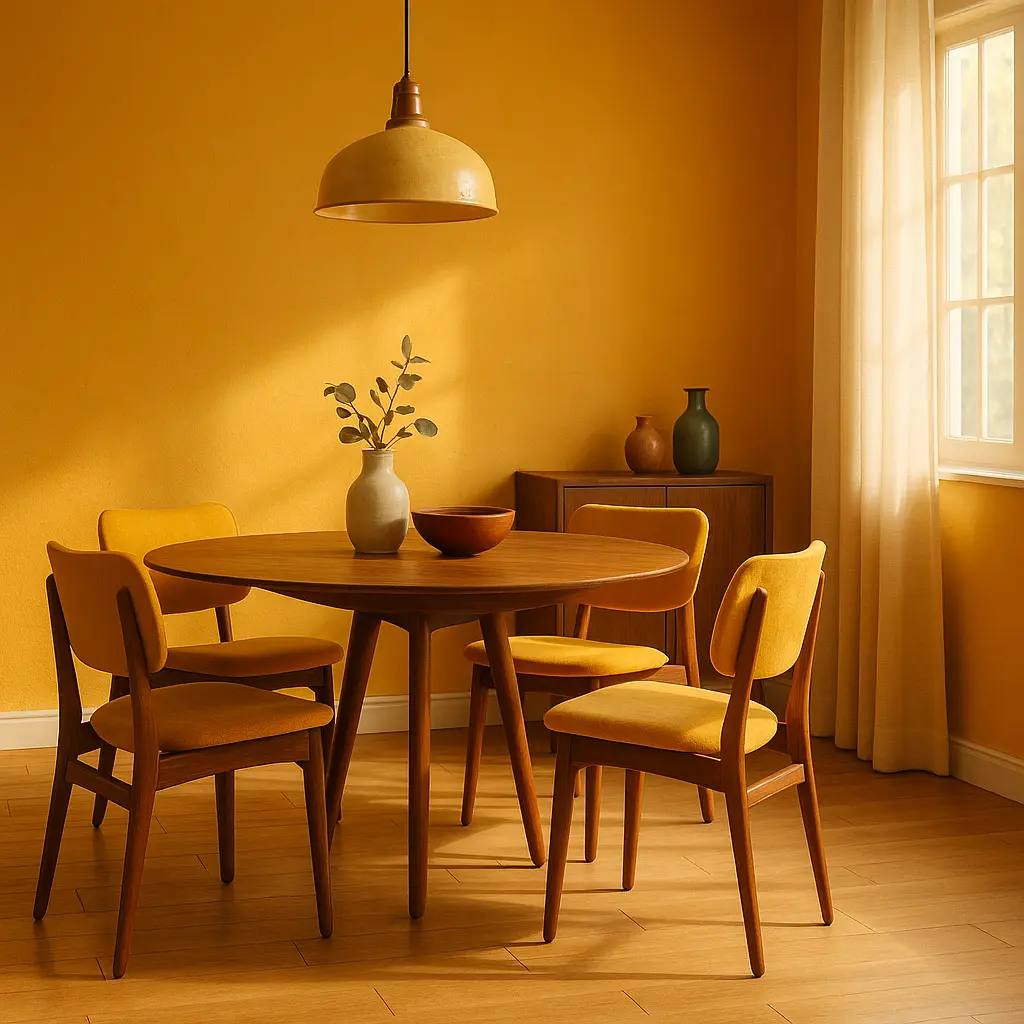 Le jaune moutarde - La couleur salle à manger par excellence de 2025