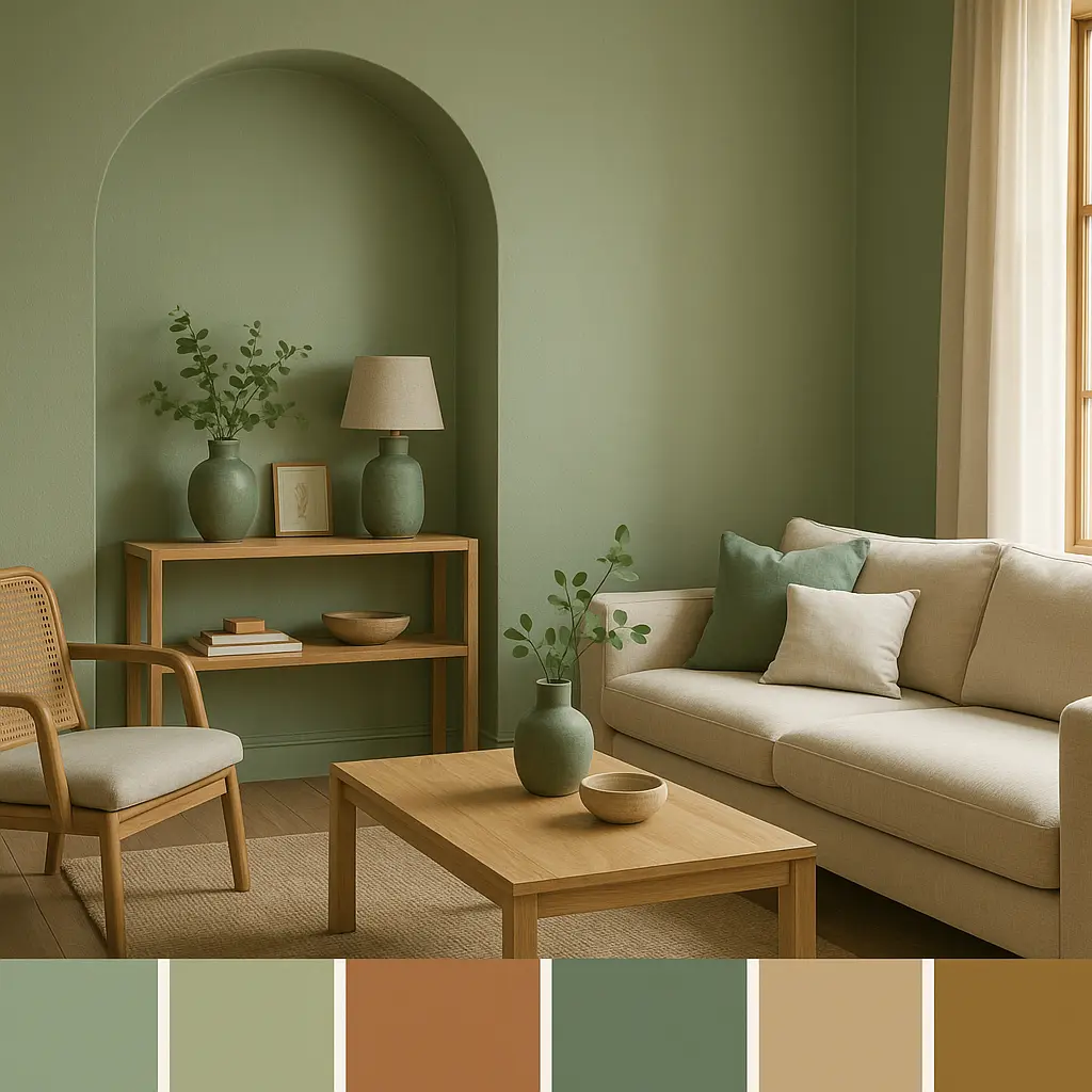 Les accessoires couleur vert sauge pour votre salon