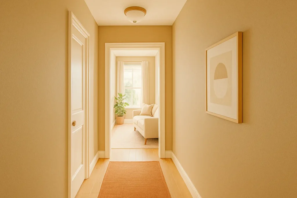 Les couleurs chaudes et naturelles pour un couloir accueillant