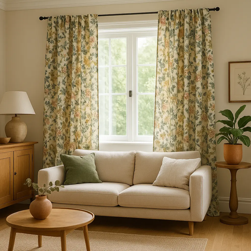 Les motifs tendance rideaux 2025 fleurs