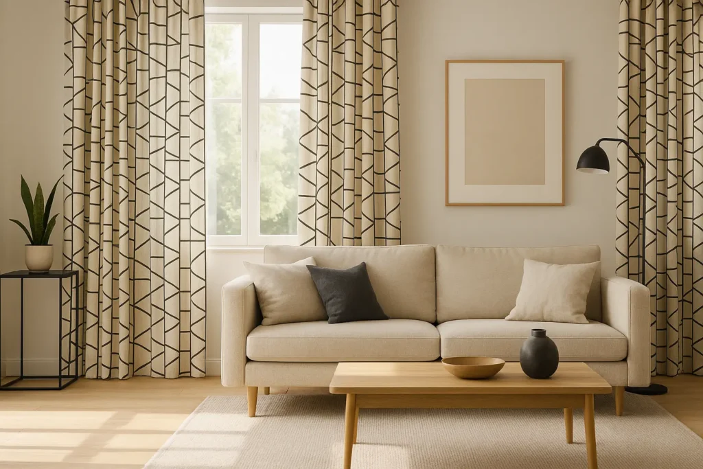 Les motifs tendance rideaux 2025 motifs géométriques