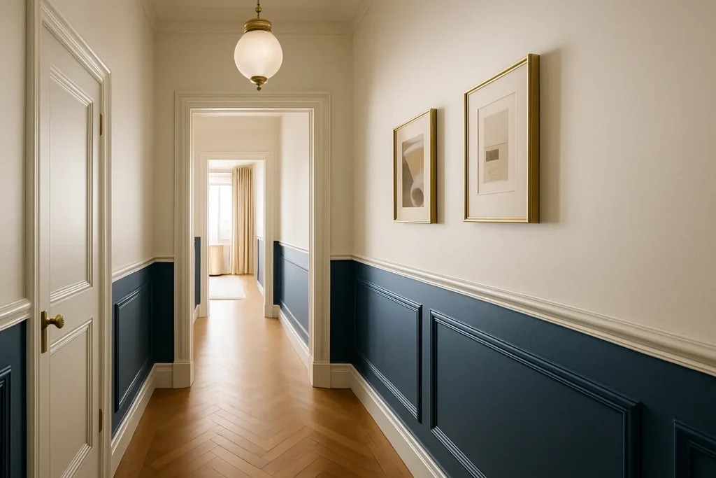 Les moulures pour un style art déco élégant pour votre déco couloir étroit