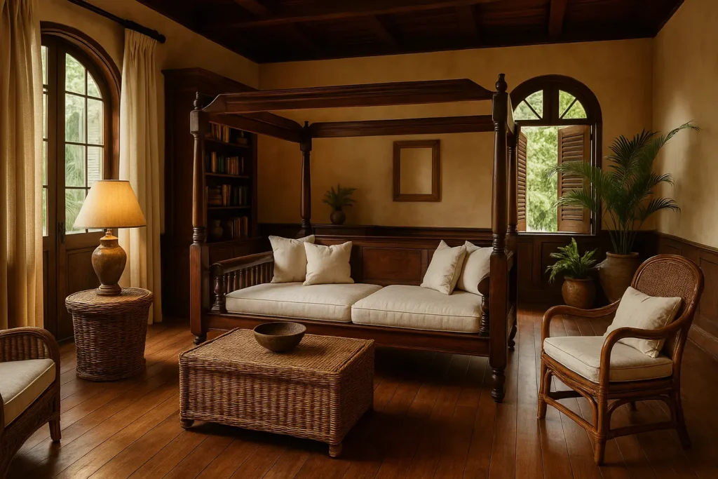 Matériaux et palette de couleurs pour une maison style colonial authentique
