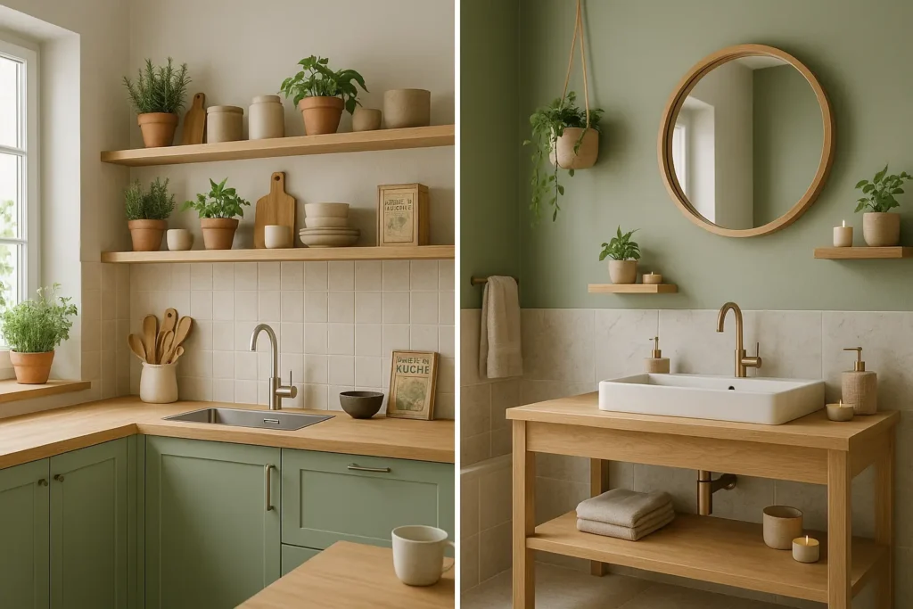 Transformer votre cuisine et salle de bain avec des touches vert sauge