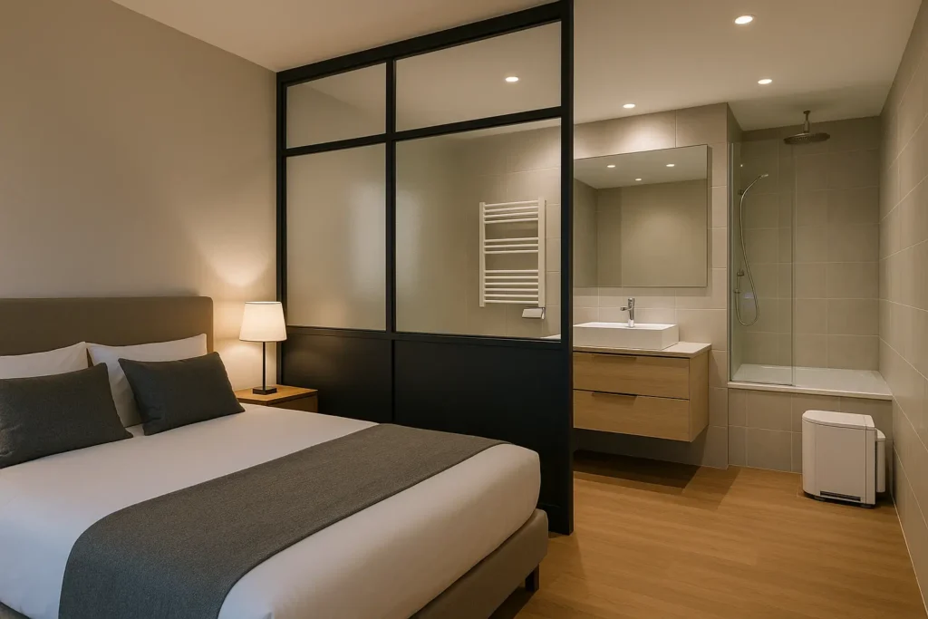Adapter les équipements pour une salle de bain ouverte sur la chambre