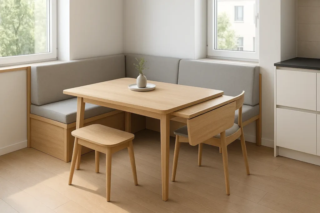 Choisir la table idéale pour votre coin repas d'angle moderne et harmonieux
