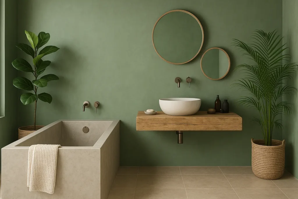 Comment associer la couleur vert dans une salle de bain moderne