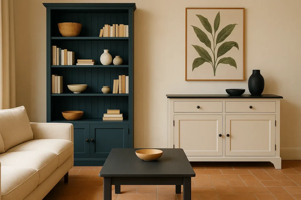 Idée de couleur pour repeindre un meuble en bois dans le salon