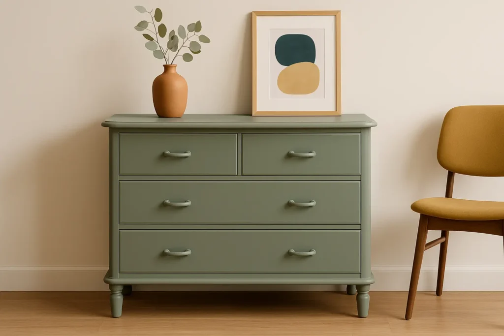 Idée de couleur pour repeindre un meuble en bois et transformer un intérieur