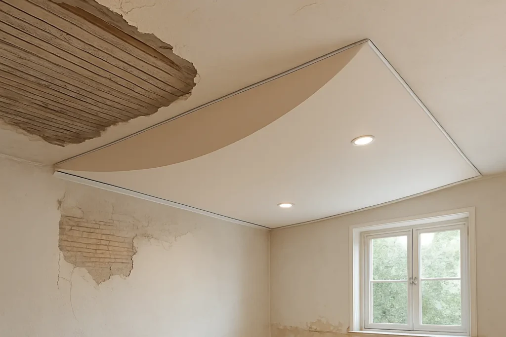 Installation d'un plafond tendu