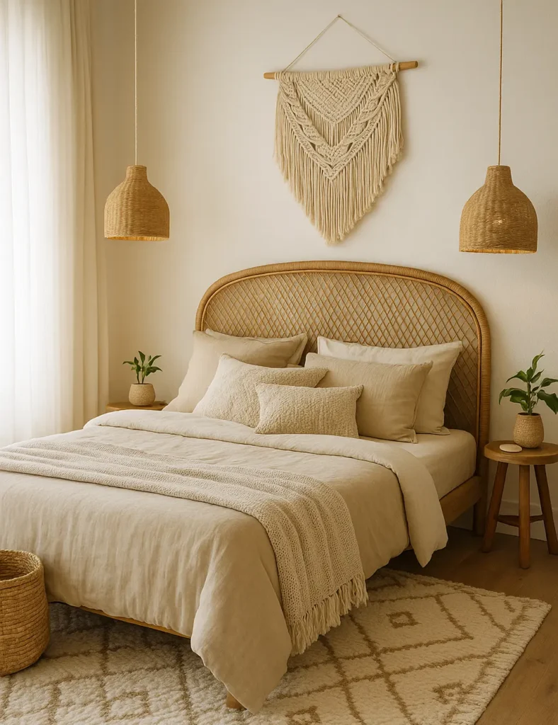 La chambre à coucher, un cocon bohème apaisant