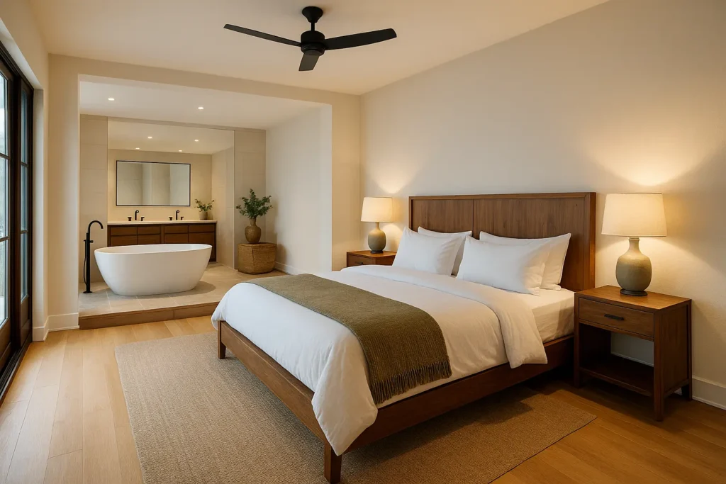 L'aménagement d'une salle de bain ouverte sur chambre