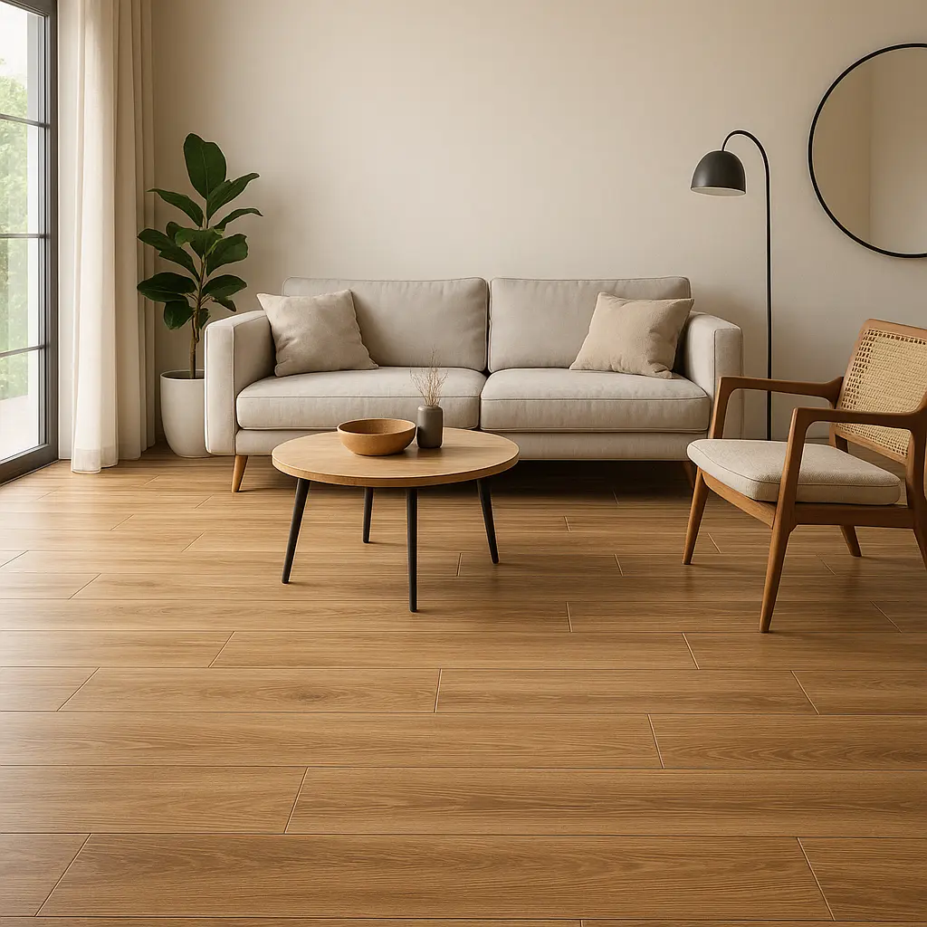 Le carrelage imitation parquet pour un salon moderne à la fois esthétique et pratique