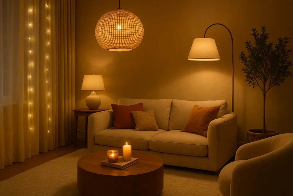Les sources lumineuses à privilégier pour un salon cosy cocooning