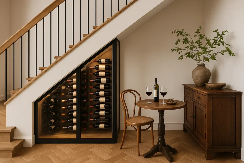 Nos idées inspirantes pour ta cave à vin sous escalier