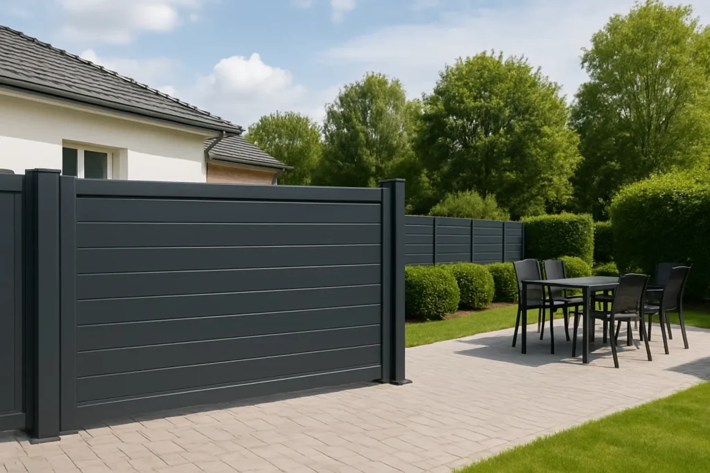 Portails, clôtures et mobilier de jardin gris anthracite