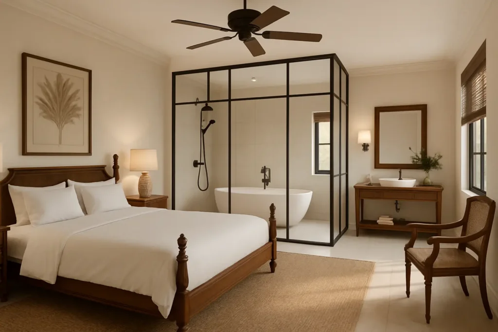 Salle de bain ouverte sur chambre avantages et inconvénients