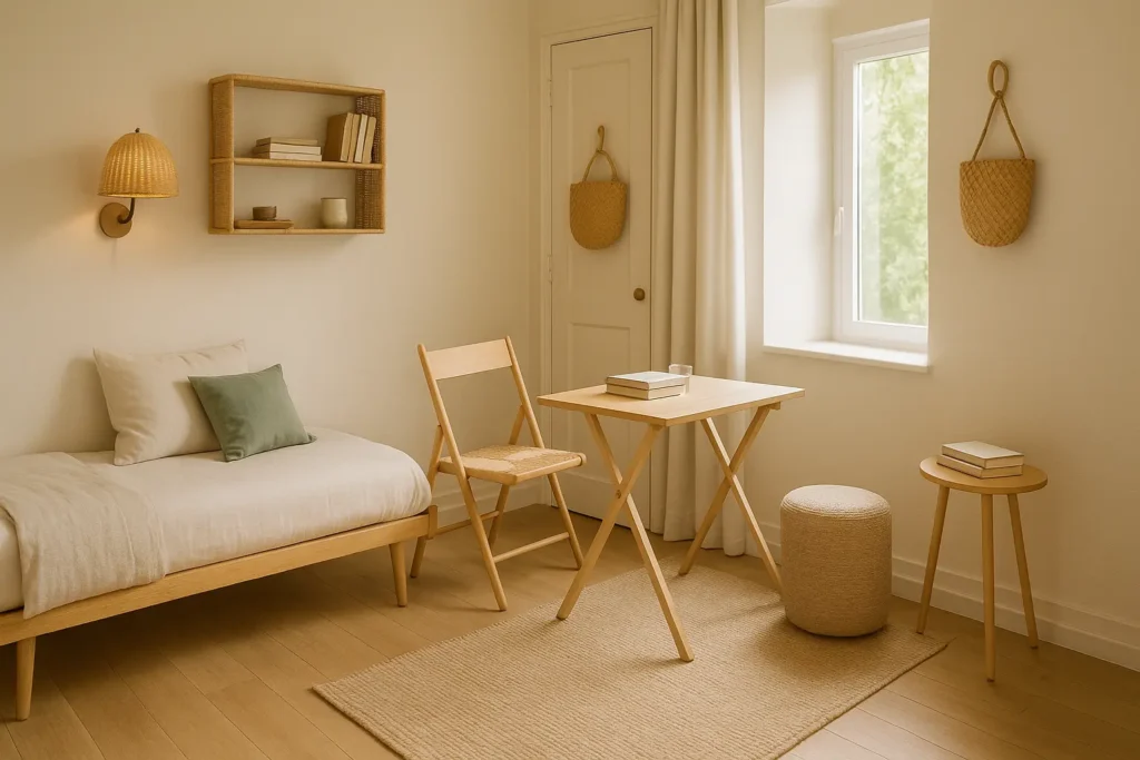 Utiliser du mobilier nomade et adaptable pour amenager petite chambre