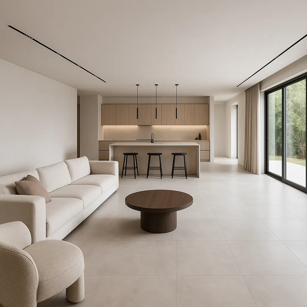carrelage adapté à un salon moderne