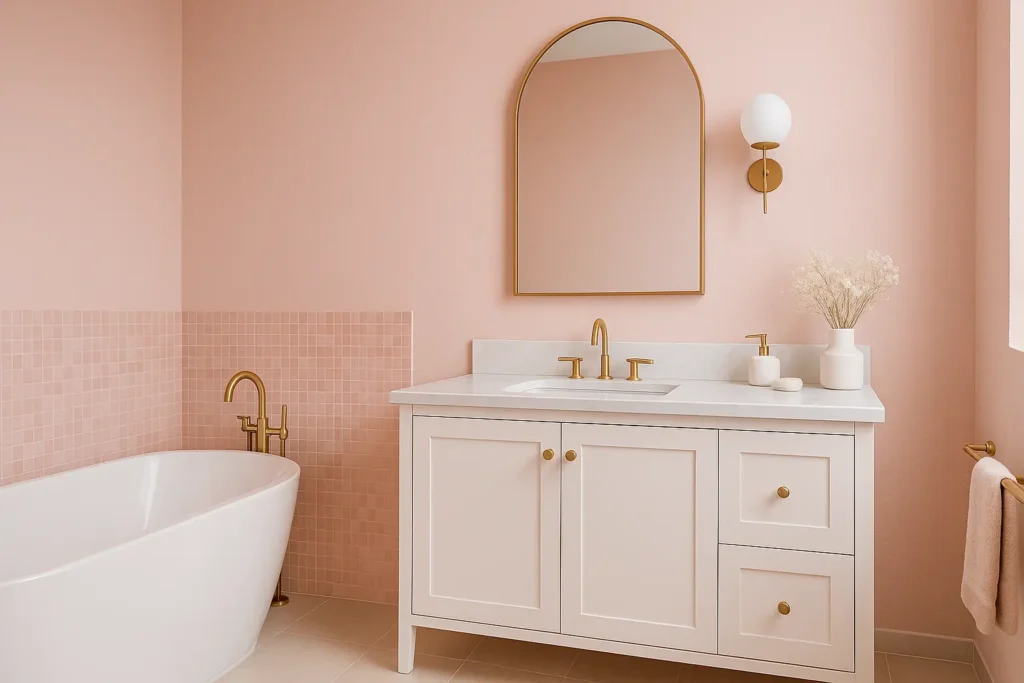 couleur rose pale tendance salle de bain