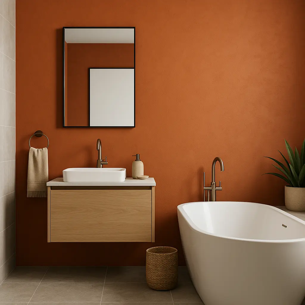 couleur terracotta tendance salle de bain moderne 2025