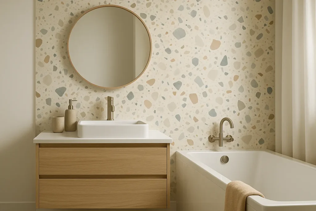 papier peint salle de bain
