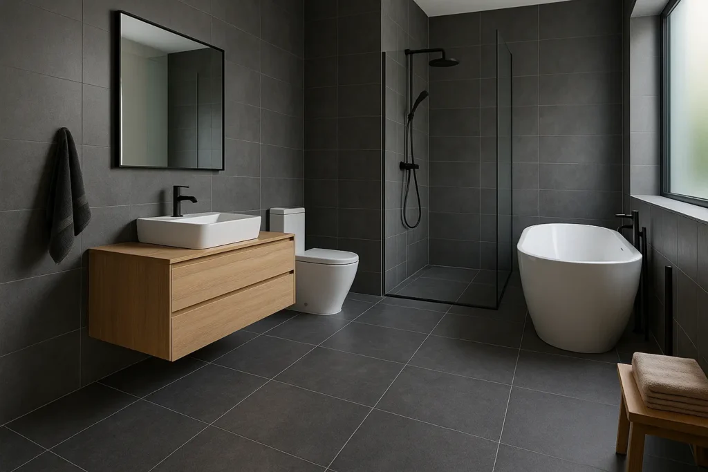 salle de bain gris anthracite ral 7016