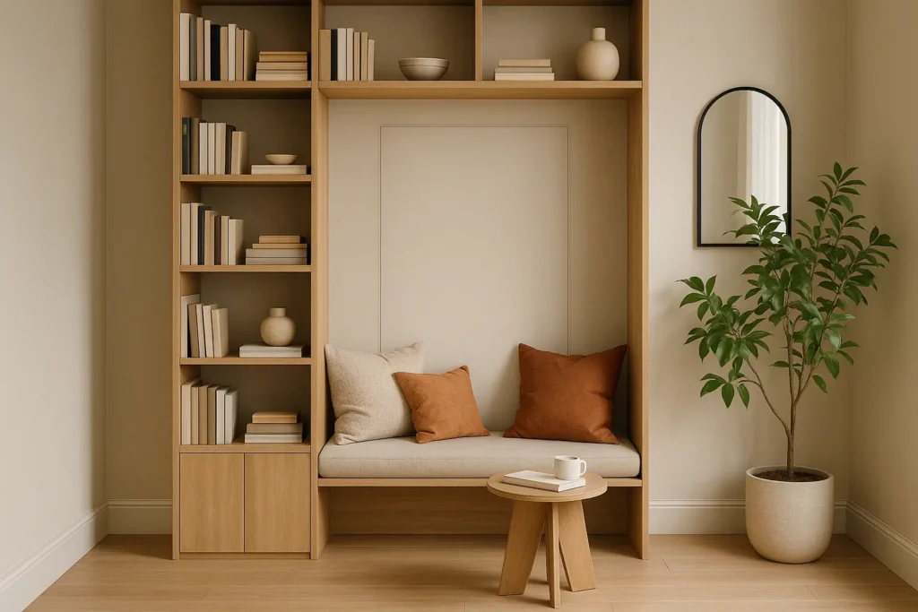 Cacher une porte avec du mobilier stratégiquement placé