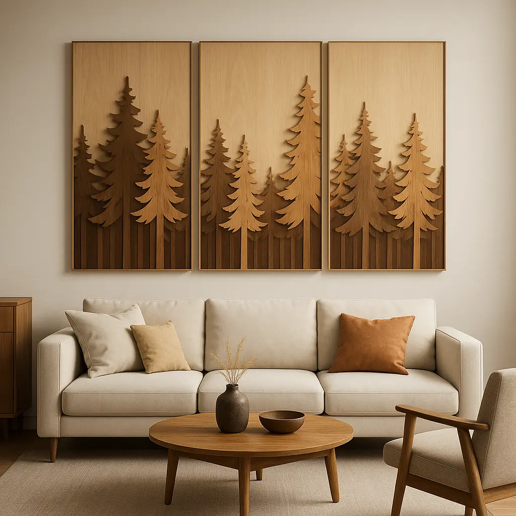 Compositions artistiques et multi-pièces en bois