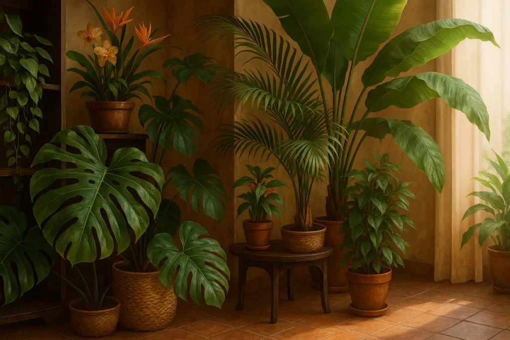 Créer une déco tropicale avec des plantes luxuriantes