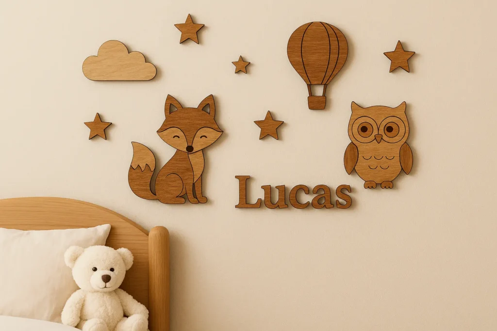 Décorations murales en bois pour chambre d'enfant