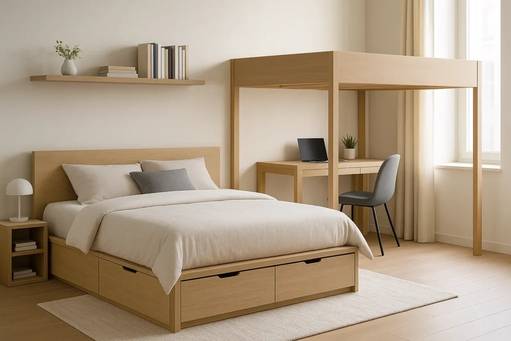 Solutions de rangement autour du lit