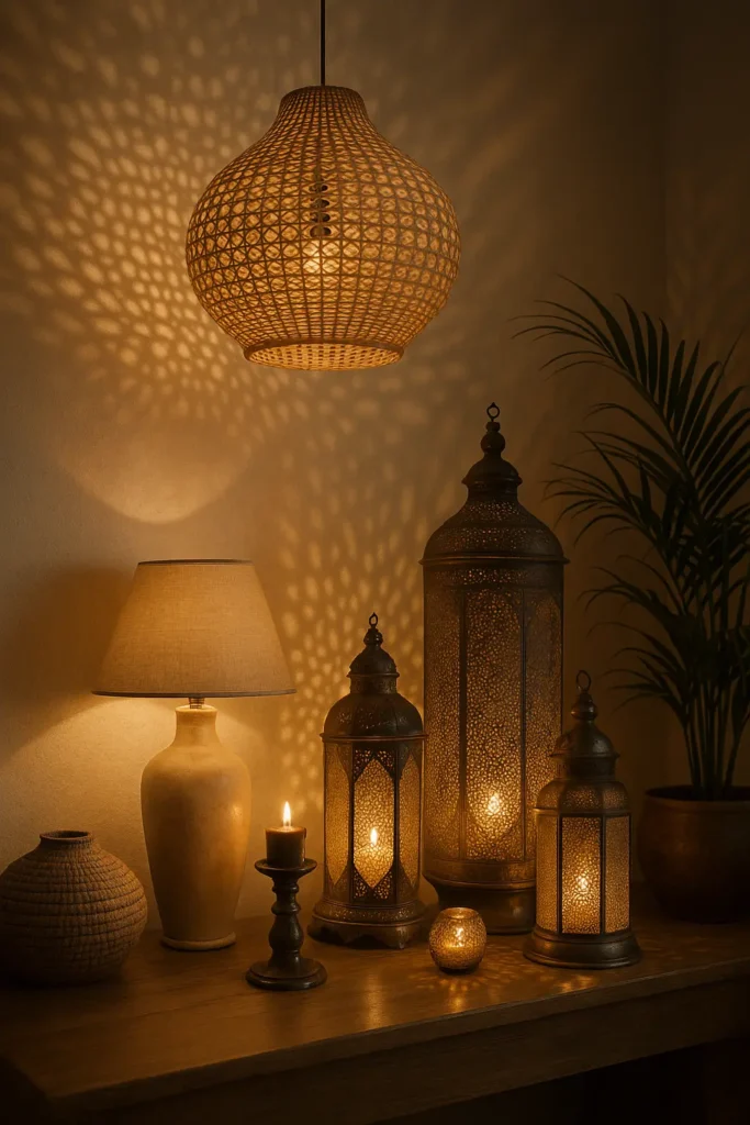 Suspensions et luminaires : l'éclairage ethnique chic