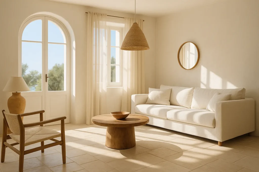 deco maison mediterraneenne, un intérieur baigné de lumière naturelle