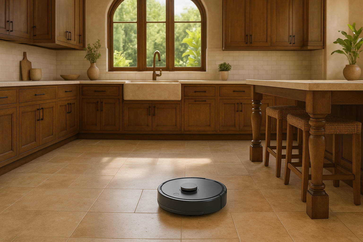 Robot aspirateur laveur élégant design intérieur
