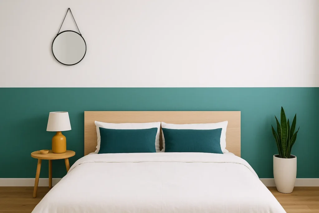 Blanc + une couleur, la combinaison intemporelle pour une chambre adulte 2couleurs