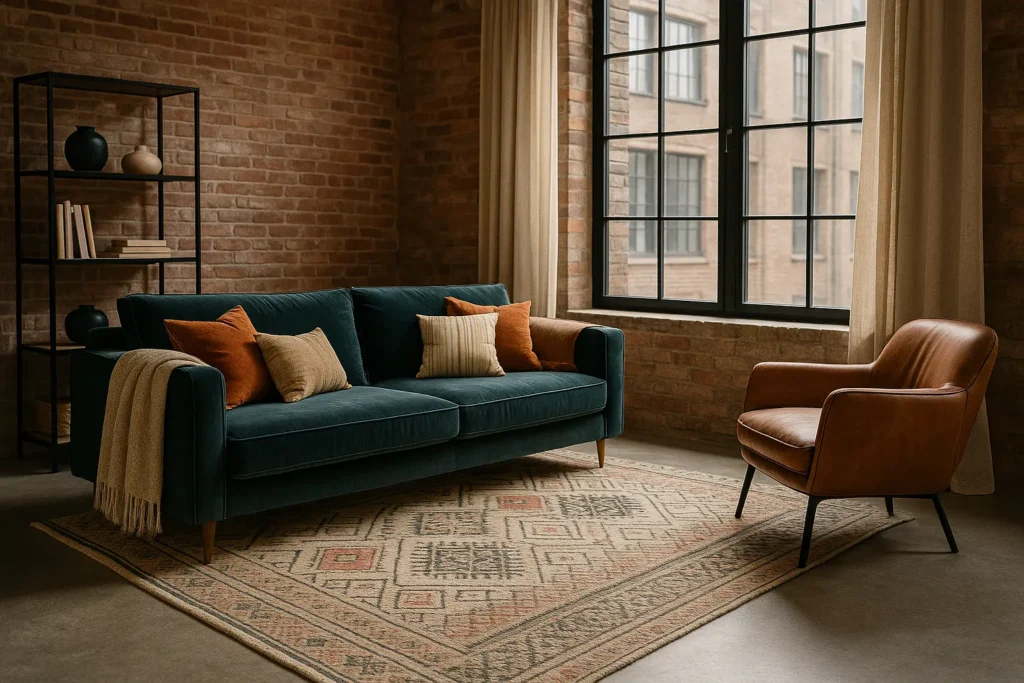 Textiles et tapis : douceur et chaleur dans un univers brut