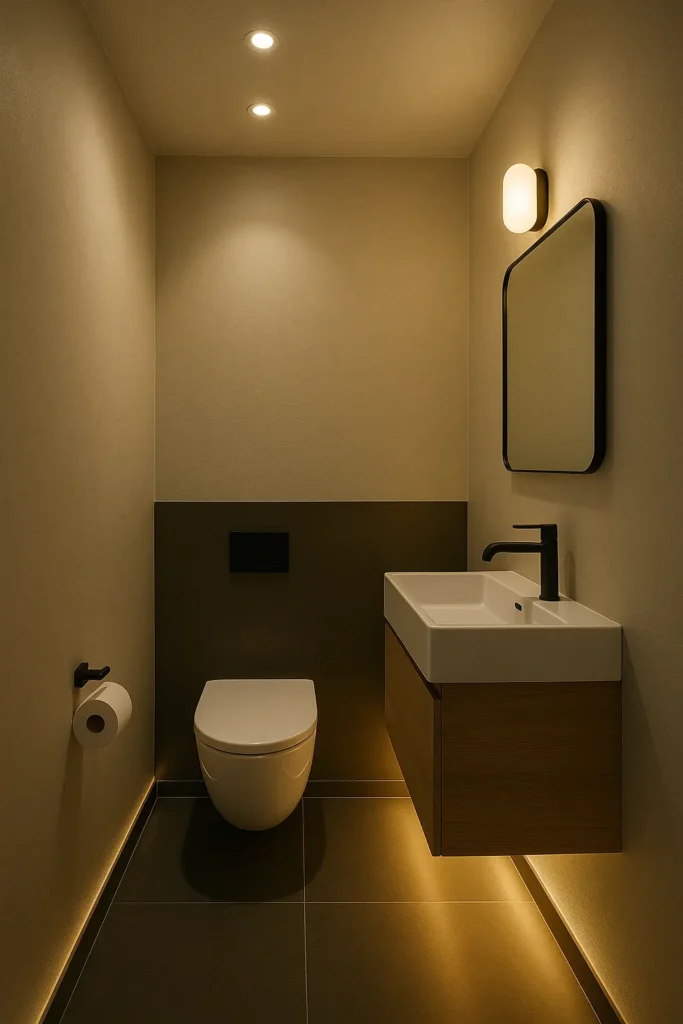 WC petit espace: Optimiser l'éclairage pour un effet d'agrandissement